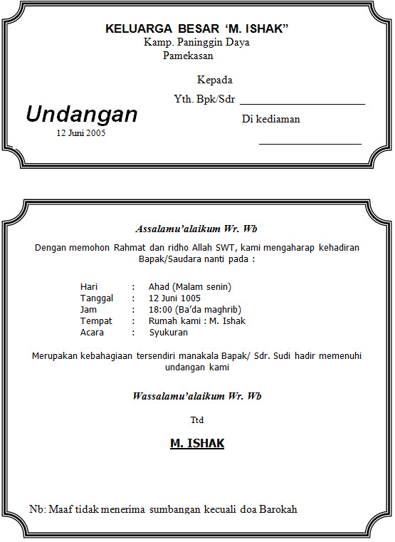 Contoh Surat Undangan Pembukaan Toko - Delinewstv